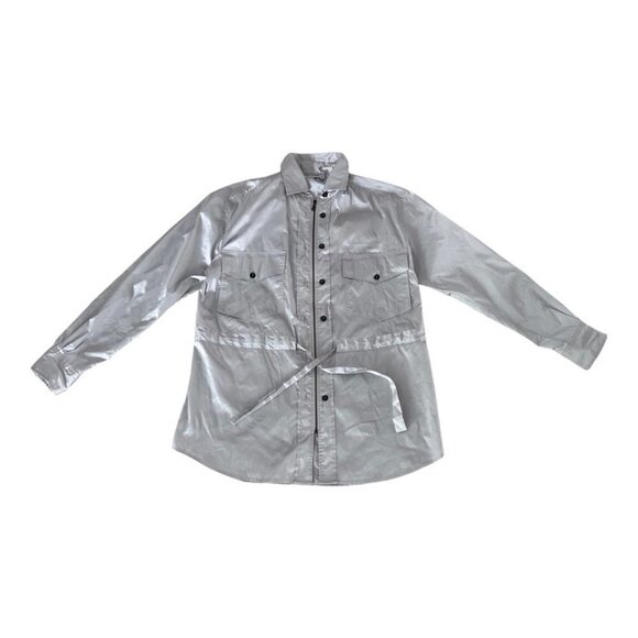 Yves Saint Laurent metallic silver spring jacket size 40 US M - Picture 1 of 5
